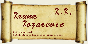 Kruna Kozarević vizit kartica